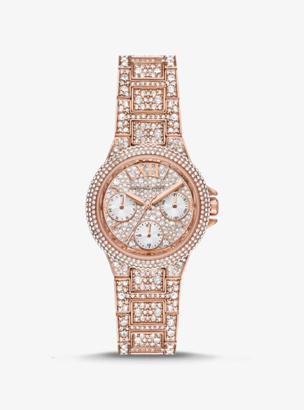 Damske Rose Gold-tone Hodinky Michael Kors Mini Camille Pavé Ruzove Zlate - Hodinky Michael Kors Outlet | LJUBX-1520